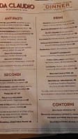 Da Claudio menu