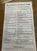 11th Street Pub menu