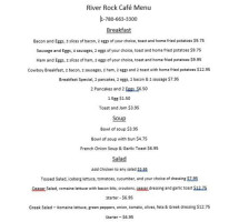 River Rock Cafe menu
