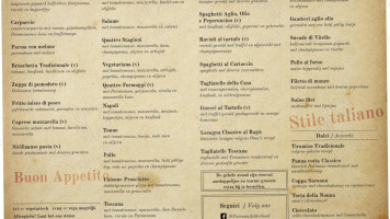 Toscana Trattoria menu