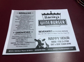 Harvey's Wine Burger menu