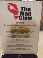 The Mad Claw menu