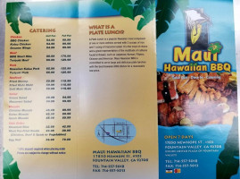 Maui Hawaiian Bbq menu