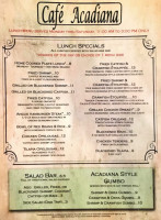 Cafe Acadiana menu