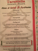 Pizzeria Tarantella menu