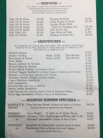 Sloop Tavern menu