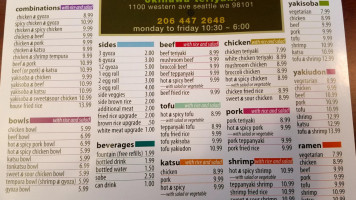 Okinawa Teriyaki menu