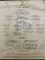 Sakura Japanese Sushi menu