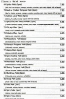 Shinju menu