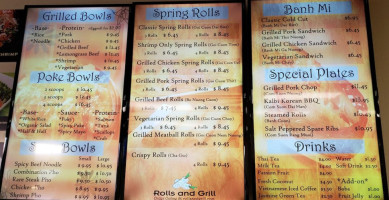 Rolls And Grill menu