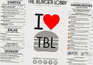 The Burger Lobby menu