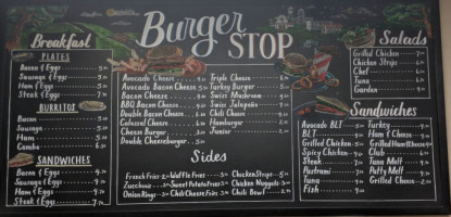 The Burger Stop menu