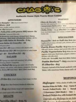 Chago's Caribbean Cuisine menu