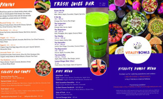 Vitality Bowls Sarasota menu