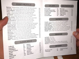 Sushi Axiom menu