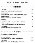 Henry's Rooftop Bar menu