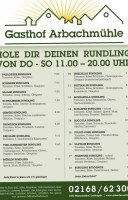 Arbachmühle - Hotel GmbH menu