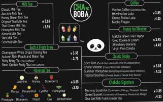 Gotcha Boba menu