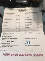 C R Caribbean Jerk menu