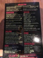 Cilantro Fresh Mexican Grill, LLC menu