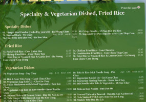 Vietnam menu