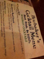 Brubaker's Pub menu
