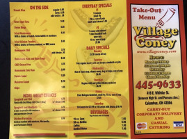 Village Coney menu