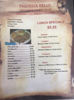 Taqueria Rello menu