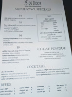 Side Door Wine Cafe menu