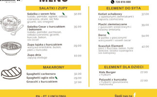 Element Bistro menu