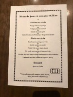 Le Colibri Bleu menu