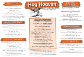 Hog Heaven -b-q menu