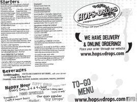 Hops N Drops menu