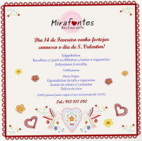 Mirafontes menu