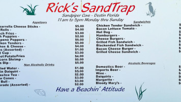 Sandpiper Cove menu