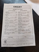 Toners Pub menu