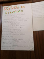 Osteria Da Giannino menu