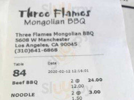 Three Flames Mongolian B-q food