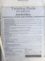 Twisting Roots menu