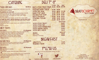 Bray Gourmet Deli Catering menu