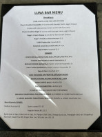 Luna Restaurant And Bar menu