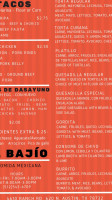 El Bajio Mexican Food Truck menu