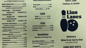 Linn Lanes Inc menu