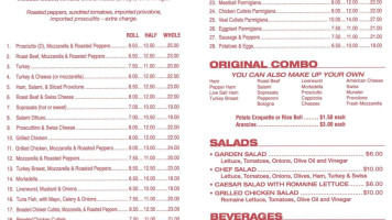 A S Italian Pork Store menu