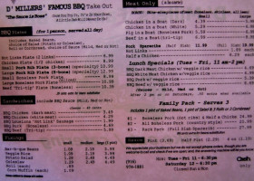 D'miller's Famous Bbq menu