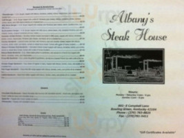 Albany's Steak House menu
