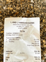 L&l Hawaiian Barbecue menu