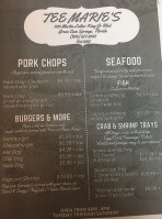 Tee Marie's menu