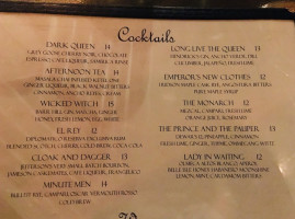 Queen's Room menu