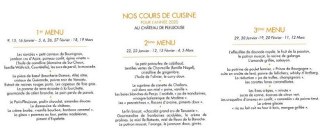 Château de Pleujouse menu